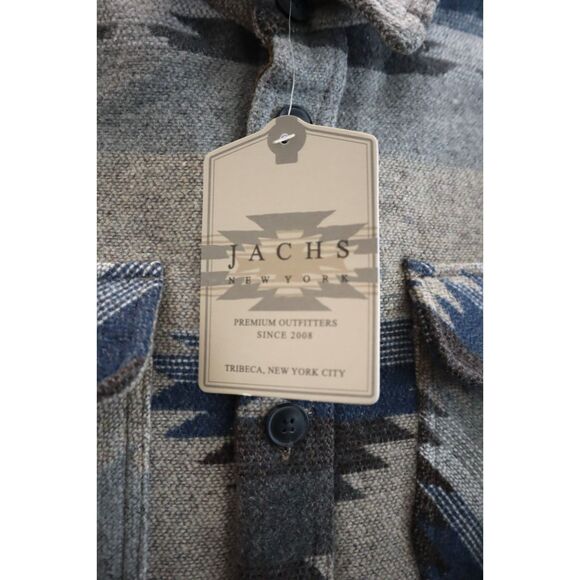 Jachs New York Men’s Sz L Tan Aztec Wool Blend Sherpa Lined Shirt Jacket Shacket - Picture 5 of 14